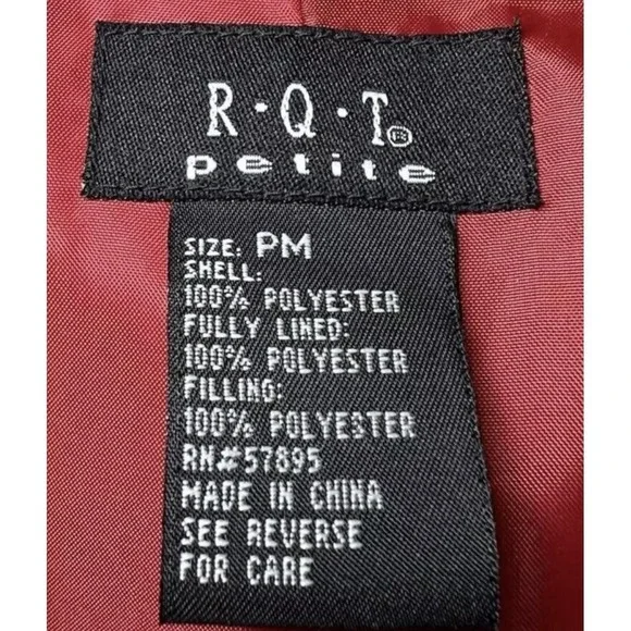 RQT Womens Size PM Quilted Jacket Red Petite Lightweight Button Front Embroidery - Picture 4 of 15